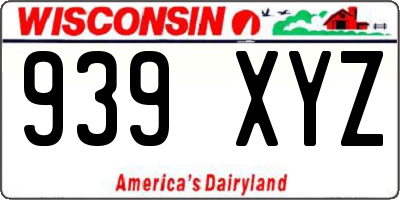 WI license plate 939XYZ