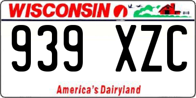 WI license plate 939XZC