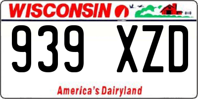 WI license plate 939XZD
