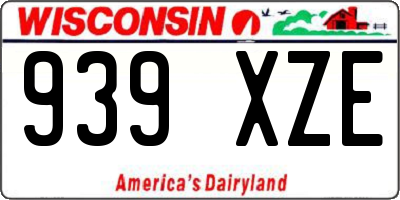 WI license plate 939XZE