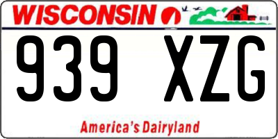 WI license plate 939XZG
