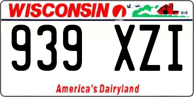 WI license plate 939XZI