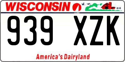 WI license plate 939XZK