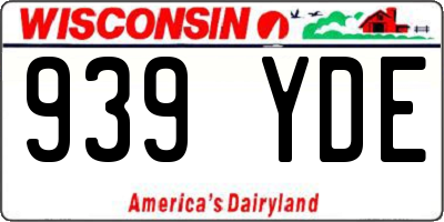 WI license plate 939YDE
