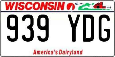 WI license plate 939YDG