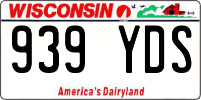 WI license plate 939YDS