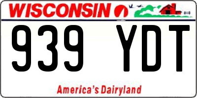 WI license plate 939YDT