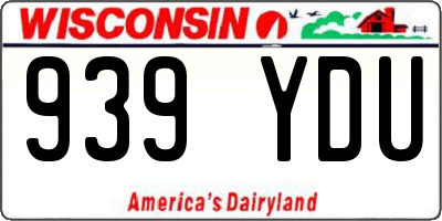 WI license plate 939YDU