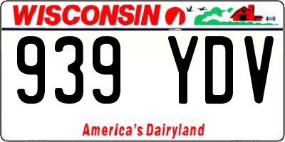 WI license plate 939YDV
