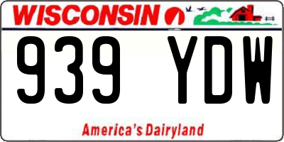WI license plate 939YDW