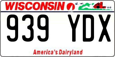 WI license plate 939YDX
