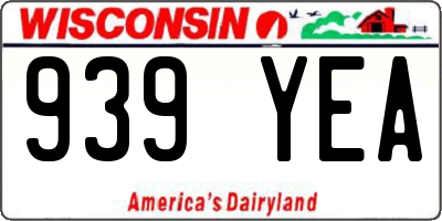 WI license plate 939YEA