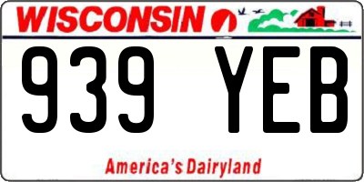 WI license plate 939YEB