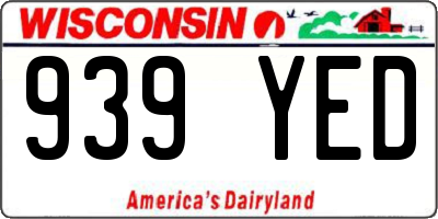 WI license plate 939YED
