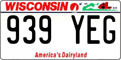 WI license plate 939YEG