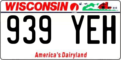 WI license plate 939YEH