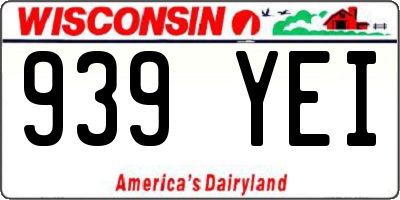 WI license plate 939YEI