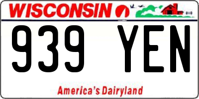 WI license plate 939YEN