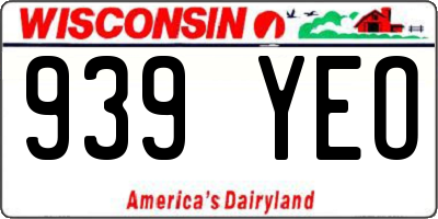 WI license plate 939YEO