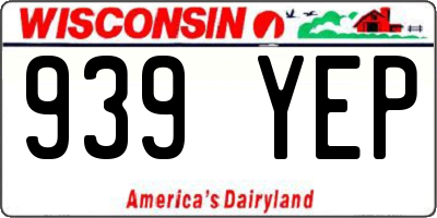 WI license plate 939YEP