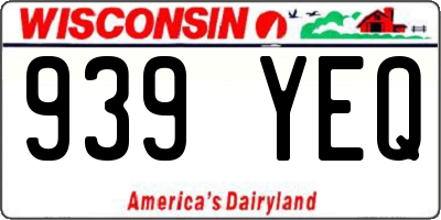 WI license plate 939YEQ