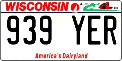 WI license plate 939YER