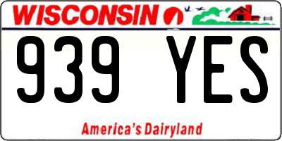 WI license plate 939YES