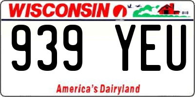 WI license plate 939YEU