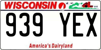 WI license plate 939YEX