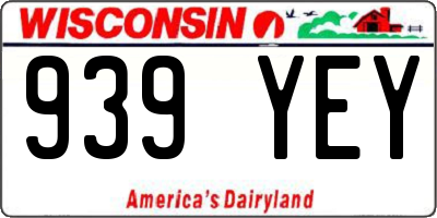WI license plate 939YEY