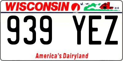 WI license plate 939YEZ