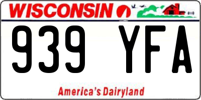WI license plate 939YFA