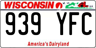 WI license plate 939YFC