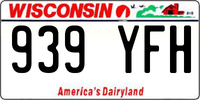 WI license plate 939YFH