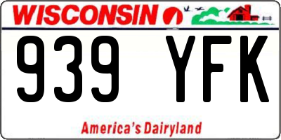 WI license plate 939YFK