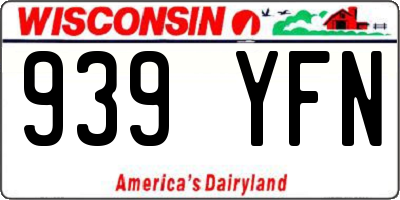 WI license plate 939YFN