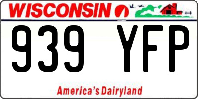 WI license plate 939YFP