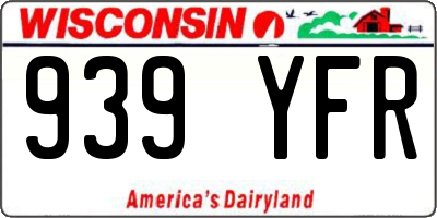 WI license plate 939YFR