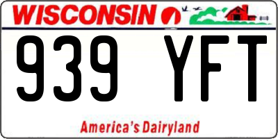WI license plate 939YFT