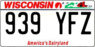 WI license plate 939YFZ