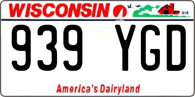 WI license plate 939YGD