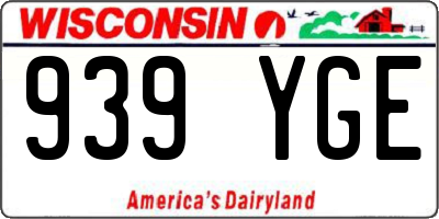 WI license plate 939YGE