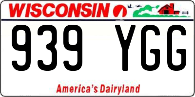 WI license plate 939YGG