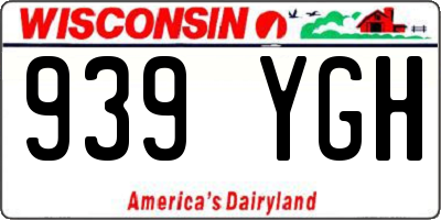 WI license plate 939YGH