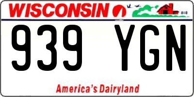 WI license plate 939YGN