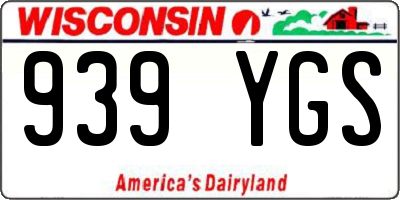 WI license plate 939YGS