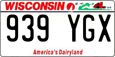 WI license plate 939YGX