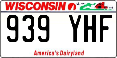 WI license plate 939YHF