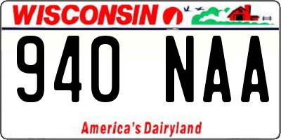 WI license plate 940NAA