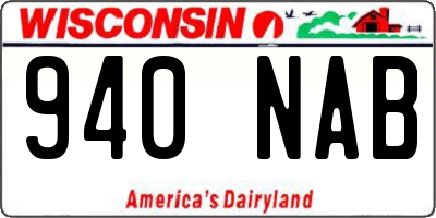 WI license plate 940NAB